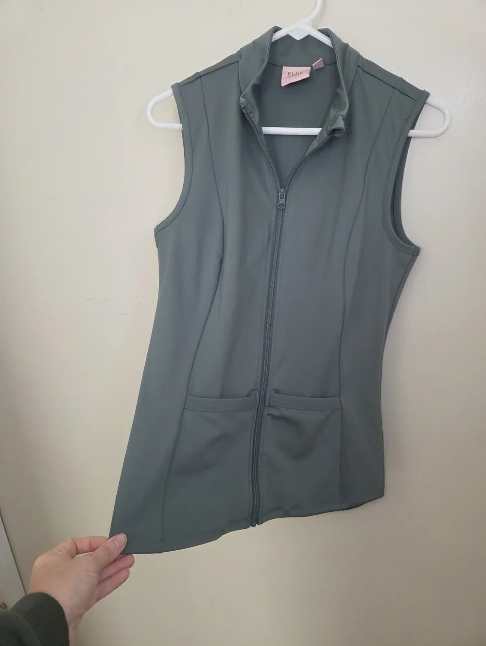 Women's Flex Time Green Zip Front Vest Sz Medium